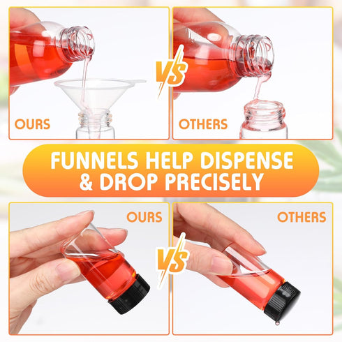 220 Pack 20 ml Clear Glass Vials, Small Empty Sample Bottles with Screw Cap and Plastic Mini Funnels