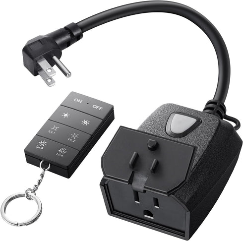DEWENWILS Outdoor Dimmer for String Lights, 100FT Remote Range, IP44 Waterproof Plug-in