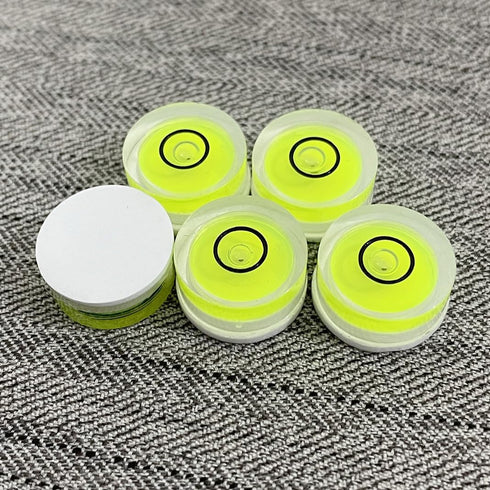 5Pcs Small Circular Bubble Levels with Double Sided Adhesive Bottom, Mini Stick-on Bubble Spirit Level Measuring Tools