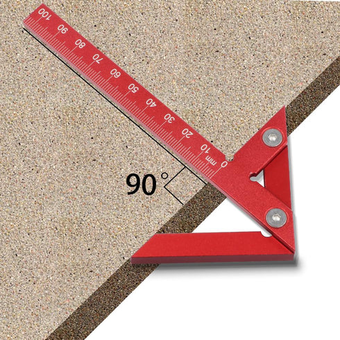 Aluminum Alloy Center Positioning Ruler, Multi-Function High-Precision Metric Measuring Tool for Right Angles