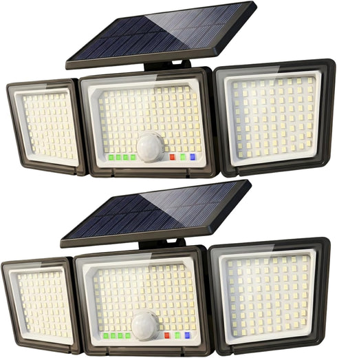 Solar Outdoor Lights Motion Sensor, 2500LM 286 LED Security Flood Lights with