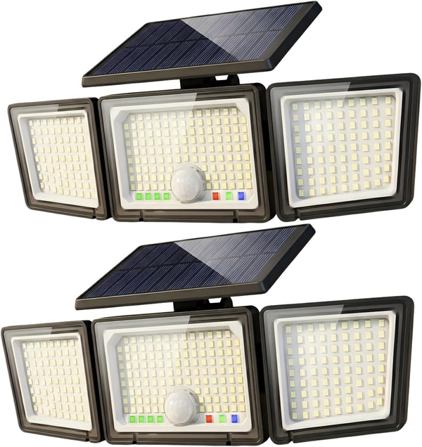 Solar Outdoor Lights Motion Sensor, 2500LM 286 LED Security Flood Lights with