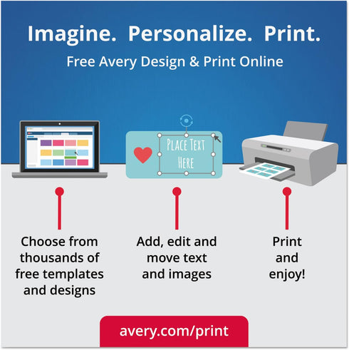 Avery Round Print-To-The Edge Labels, 2" Dia, Glossy Clear, 120/pk with Sure Feed and Easy Peel