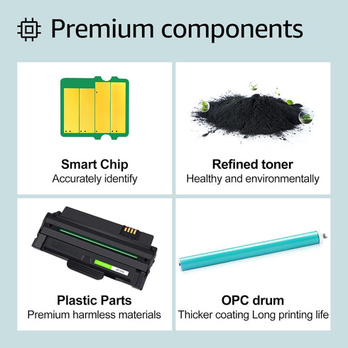 greencycle 2 Pack High Yield Black Toner Cartridge Replacement for Samsung 105L MLT-D105L - Compatible with ML-2525W,