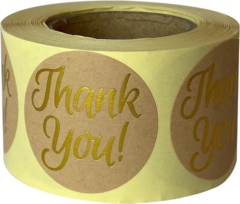 Great Papers! Thank You Stickers, Self-Adhesive, 250 Pack for Small Businesses, Gifts, and Weddings (2017012)