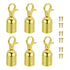 PATIKIL 6 Pack 1.1"x3.2" Stanchion Rope End Stopper, Golden Cord End Caps for Crowd Control