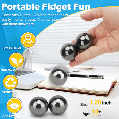 30 20mm Jumbo Fidgets Science Kit Neat Magnets Blocks Hematite Magnetic Magnets Ring Gifts for Kids Adults
