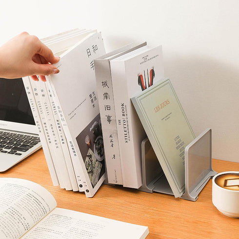 Muloo 4.33x4.21x3.74 Inches Bookends Support Desk Organizer Book Stopper Non-Skid for Book Shelves Office Home Library