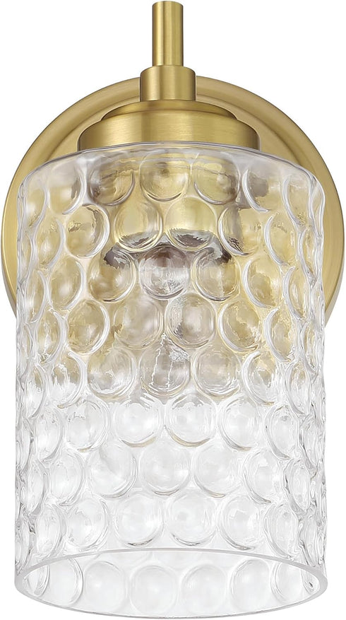 1 10 Craftmade - Claire Light in. Satin Brass Finish Wall Sconce with Clear Bubble Glass