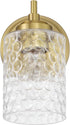 1 10 Craftmade - Claire Light in. Satin Brass Finish Wall Sconce with Clear Bubble Glass