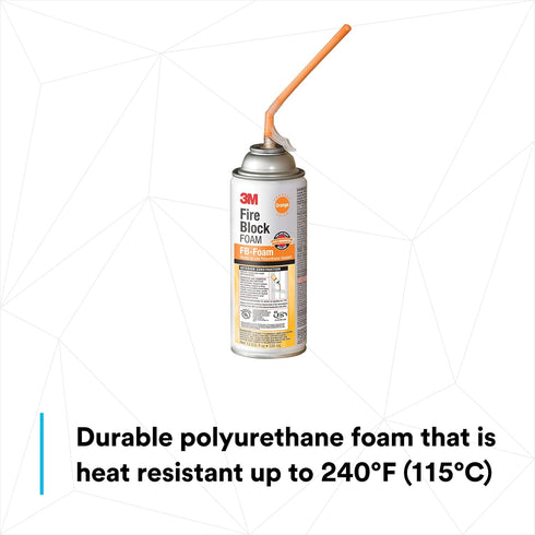 3M Fire Block Foam FB-Foam, Orange Color, Ready-to-Use, Foam-in-Place, 12 fl oz Can
