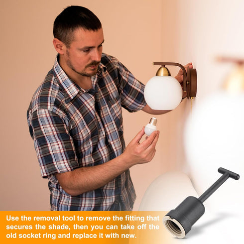 G9 8 95mm PATIKIL Light Socket Rings Kit, Lamp Shade Holder Adapter Plastic Ring Replacement with Removal Tool for Lamp