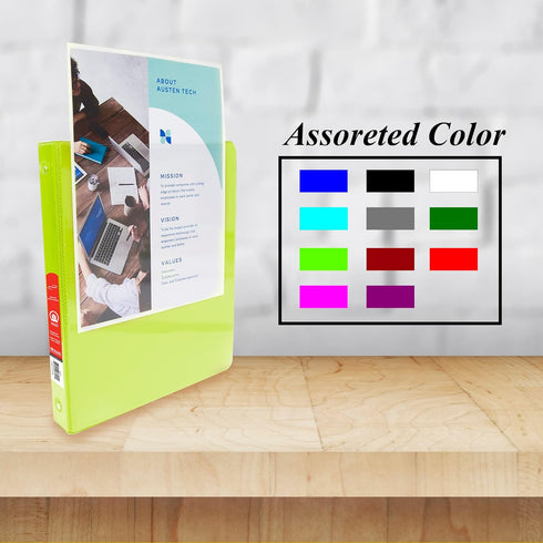 BAZIC 3 Ring Binder 1/2" Economy View Organizer - Lime Green, Round Ring, Holds 100 Sheets, 1-Count for School Office
