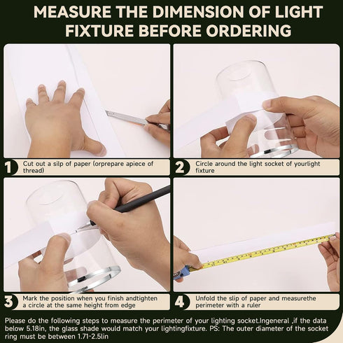 1-5/8" (4 Pack) Clear Glass Light Shade with Silver Trim - Fitter Opening - Replacement for Chandeliers, Wall Sconces