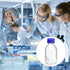 PATIKIL 500mL Round Graduated Glass Reagent Media Bottle with Blue Screw Cap for Chemistry Lab, Clear