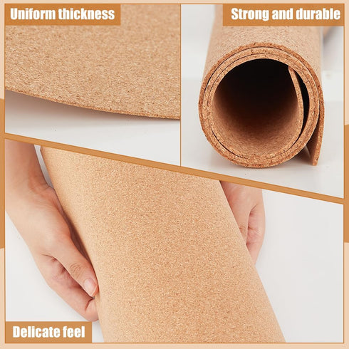 BENECREAT 10 Pack 12x12 Inch Cork Board Tiles 1mm Thick Square Coaster Sheets for Bulletin Boards, Wall Decoration, DIY