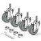 Caster Wheels 3 inch with No Brake, 1/2" -13 x 1-1/2" Threaded Swivel Casters Set of 4, Grey