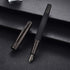 Pure Black Solid Metal 6013 Fountain Pen, Fine Nib, Senior General Ink Converter Pen, Metal Box by Hongdian