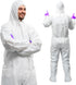 AMZ Medical Supply Disposable Coveralls with Hood & Boots, 60 GSM White