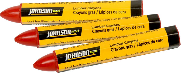 Johnson Level & Tool 40-0652 Red Lumber Crayons - 3/Pack