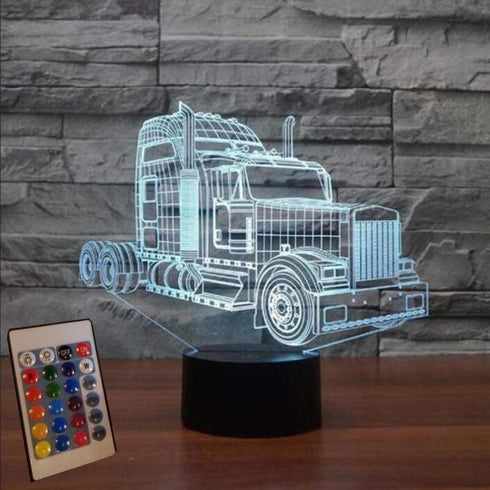 ZEZEFUFU 3D 7-Color Night Light LED Light Changing Table Desktop Remote Control LED Night Light Lamp