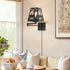 Dimmable Dimmer Rustic Plug in Deer Wall Sconces, Swing Arm Wall Lamp with Plug in Cord and On/Off Rotary Switch