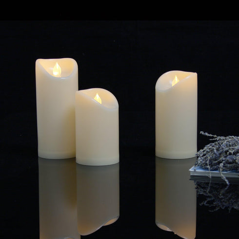 iZAN 1PCS Battery Operated Flameless LED Candle with Timer, Waterproof Flickering Decorative Light