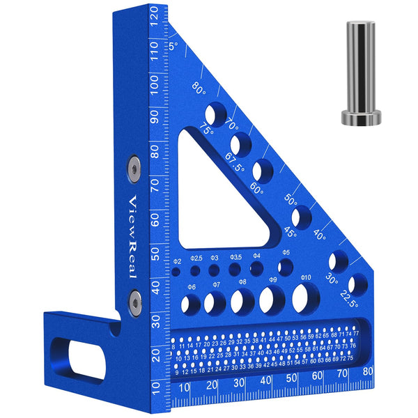 Aluminum Carpenter Square with 3D Multi-Angle Layout Measuring Ruler for Woodworking, Compact Tool