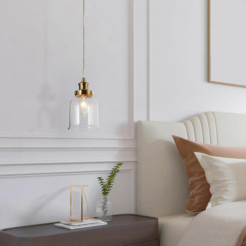 KSANA Pendant Lights Kitchen Island, Gold Seeded Glass Pendant Light Fixtures, Modern Adjustable Hanging Pendant