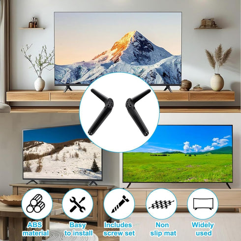 Decumeby TV Stand Legs, Base Stand TV Cabinet Legs No Drill Installation Thick Non Slip Pads for Wood Marble Glass