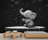 LEPUICI Cute Baby Elephant Mural Wallpaper, Bathtub Elephant Wall Mural, Photo Print Wallpaper