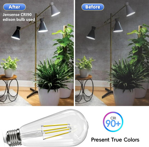 Edison LED Light Bulbs, 60 Watt Equivalent, 8W Dimmable, 5000K Daylight, 800 Lumen, E26 Base, 6 Pack for Kitchen