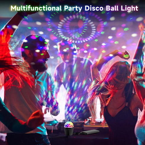 2-Pack memzuoix Portable Mini Disco Ball Light for Party, RGB DJ Strobe Light with Remote Control and USB Cable, Sound