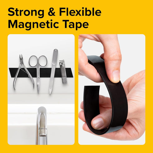 X-bet MAGNET Magnetic Tape Roll with Adhesive Backing - 1/2 Inch x 3.3 Feet for Craft and DIY Projects - Sticky Magnets