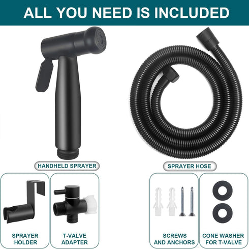 SUS304 Set, Luxury Handheld Bidet Sprayer, Premium Stainless Steel Bathroom Bidet Attachment Baby Cloth Diaper Sprayer
