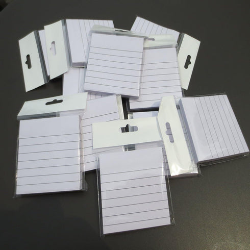 White Sticky Notes Lined 3x3 inches, 12 Pads/Pack, 100 Sheets/Pad, Self-Stick Note Pads with Lines, Office Supplies