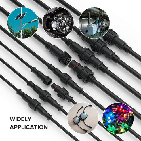 BTF-LIGHTING 5 Pin Electrical Connector 22AWG IP65 Male Female Connector 7.87in/20cm Extension Cable for Car,Truck,Boat,Indoor/Outdoor LED Strip Lights/String 22mm Nut Big Size 5 Pairs by BTF-LIGHTING