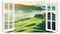 Mountain View Wall Stickers, 3D Fake Window Nature Scenery Decals for Bedroom Living Room, Removable Wall Murals