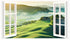 Mountain View Wall Stickers, 3D Fake Window Nature Scenery Decals for Bedroom Living Room, Removable Wall Murals
