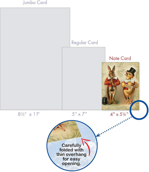 The Best Card Company 10 Thank You Assortment Note Cards w/Envelopes, Assorted Set of Funny Bunnies Cards 4 x 5.12 inch
