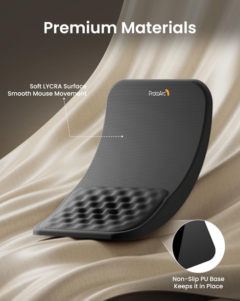 ProtoArc MP50 12x8 Inches, Ergonomic Mouse Pad with Wrist Rest, Mousepad with Massage Design, Soft Memory Foam