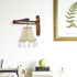 SEWACC Wall Mounted Hanging Lamp Bracket, Foldable Wood Sconce Lamp Holder for Pendant Light, Adjustable Angle Wall