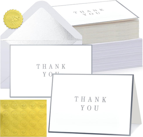 Gueevin 60 Pcs Thank You Cards with Envelopes and Stickers Bulk 3.5