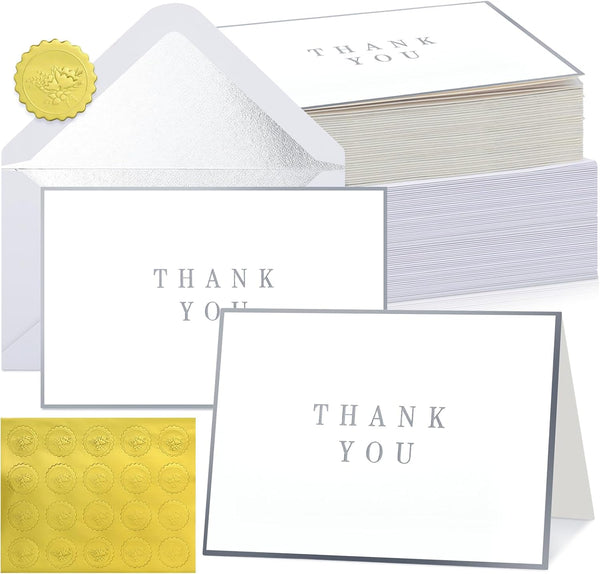 Gueevin 60 Pcs Thank You Cards with Envelopes and Stickers Bulk 3.5