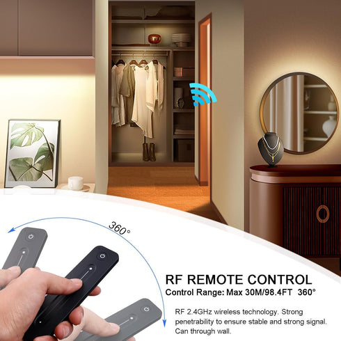 Dimmer 5V-36V 8A Dimming JOYLIT LED Switch with Remote, DC Magnetic Wall-Mounted RF Wireless Control, Sensitive Touch