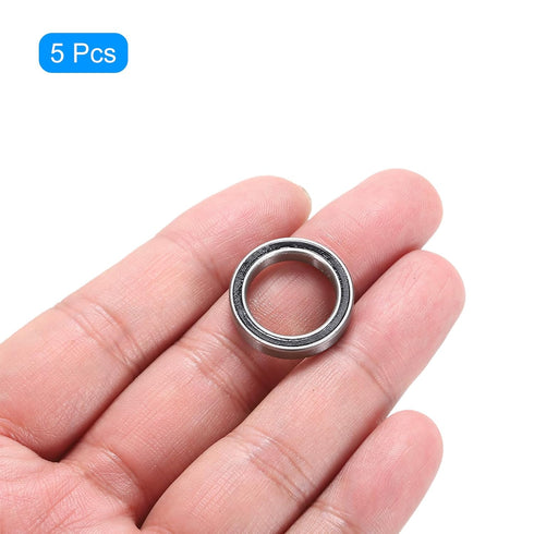 uxcell 5pcs Miniature Deep Groove Ball Bearings 15x21x4mm Double Sealed for Electric Motor, Home Appliances