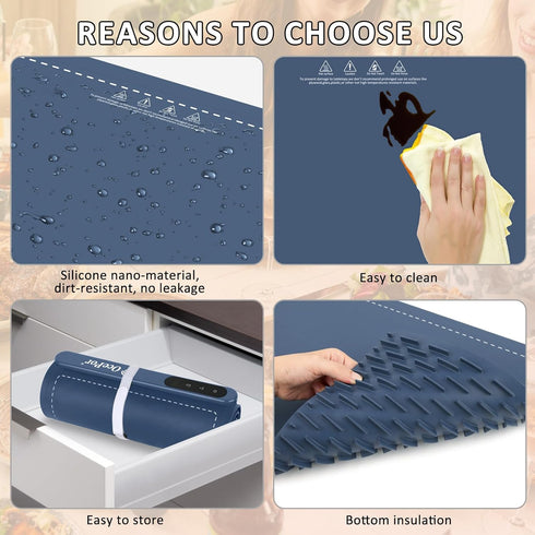 OcePor 24"x15") (XL Food Warming Mat, Electric Warming Tray,Foldable Food Warmer for Parties, Buffets, Family