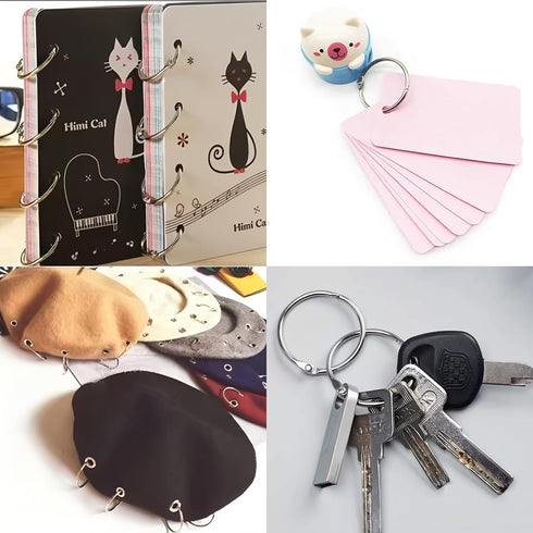 LVYKING 50 0.75 Inch Pcs Metallic Loose Leaf Binder Rings, Keychain Key Rings, Metal Rings for Index Cards Flash Cards