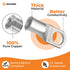 SELTERM 15pcs 1/0 AWG 1/2" Stud UL Marine Grade Battery Terminal Connectors - Tinned Copper Cable Lugs