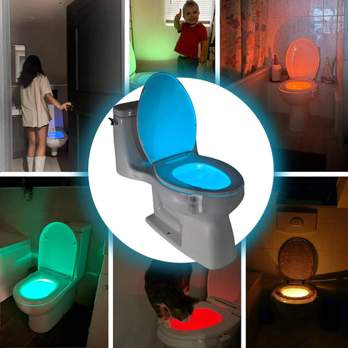 ToiLight 2 Pack. The Original Toilet Bowl Night Light. Fun & Useful Bathroom Motion Sensor Tech Gadget. Funny Novelty